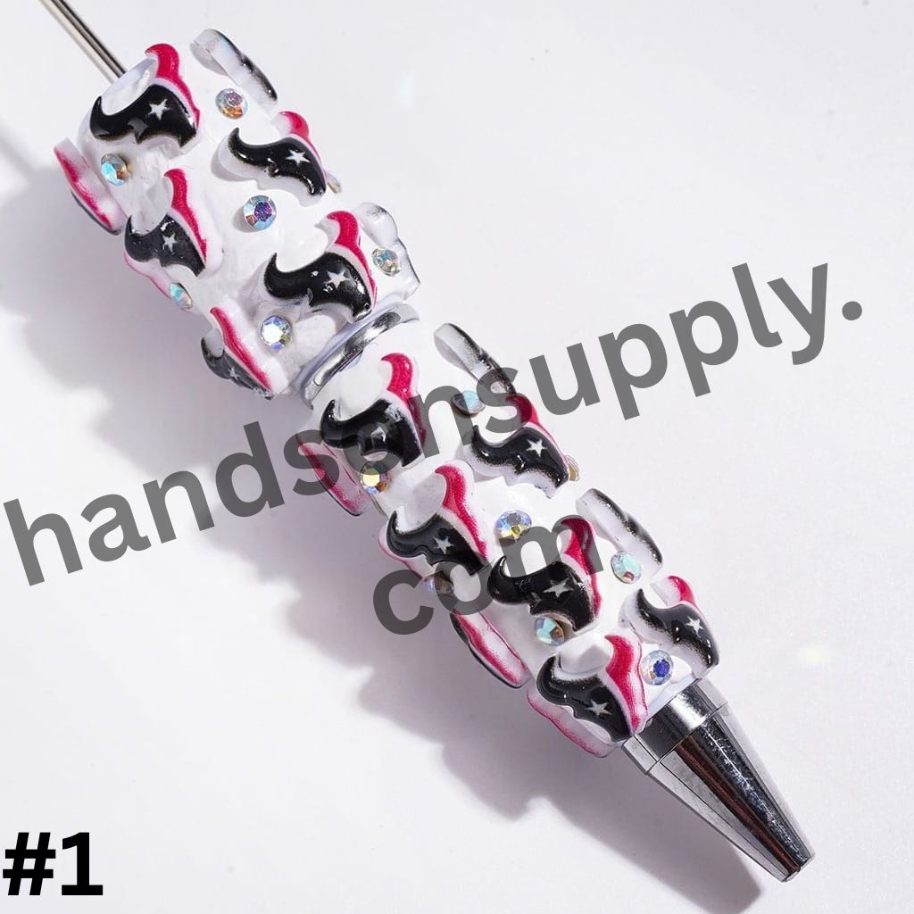 NY American Football Baseball Team Designs with Sparkling AB Rhinestones Beadable Clay Pens