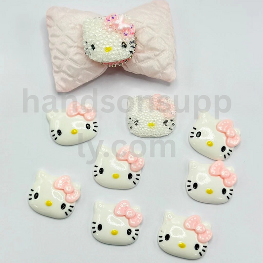 Cute HK Kitten Charms in Random Mix 27×24MM Silicone Beads