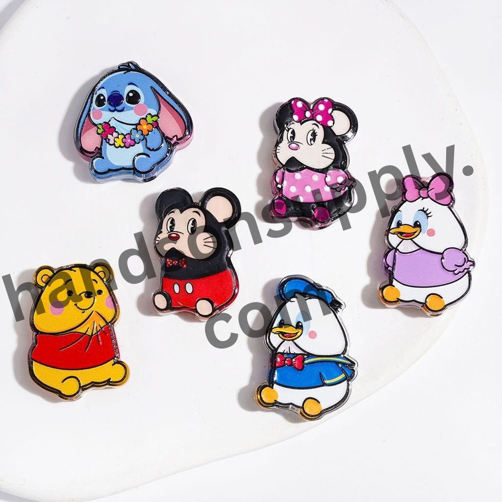 Retro Cartoon Animal Character Man-Exclusive Theme Acrylic Beads, Random Mix