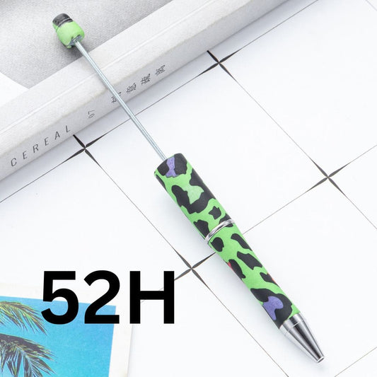 Black and Green Jaguar Camouflage Printed Beadable Pens Number 52H