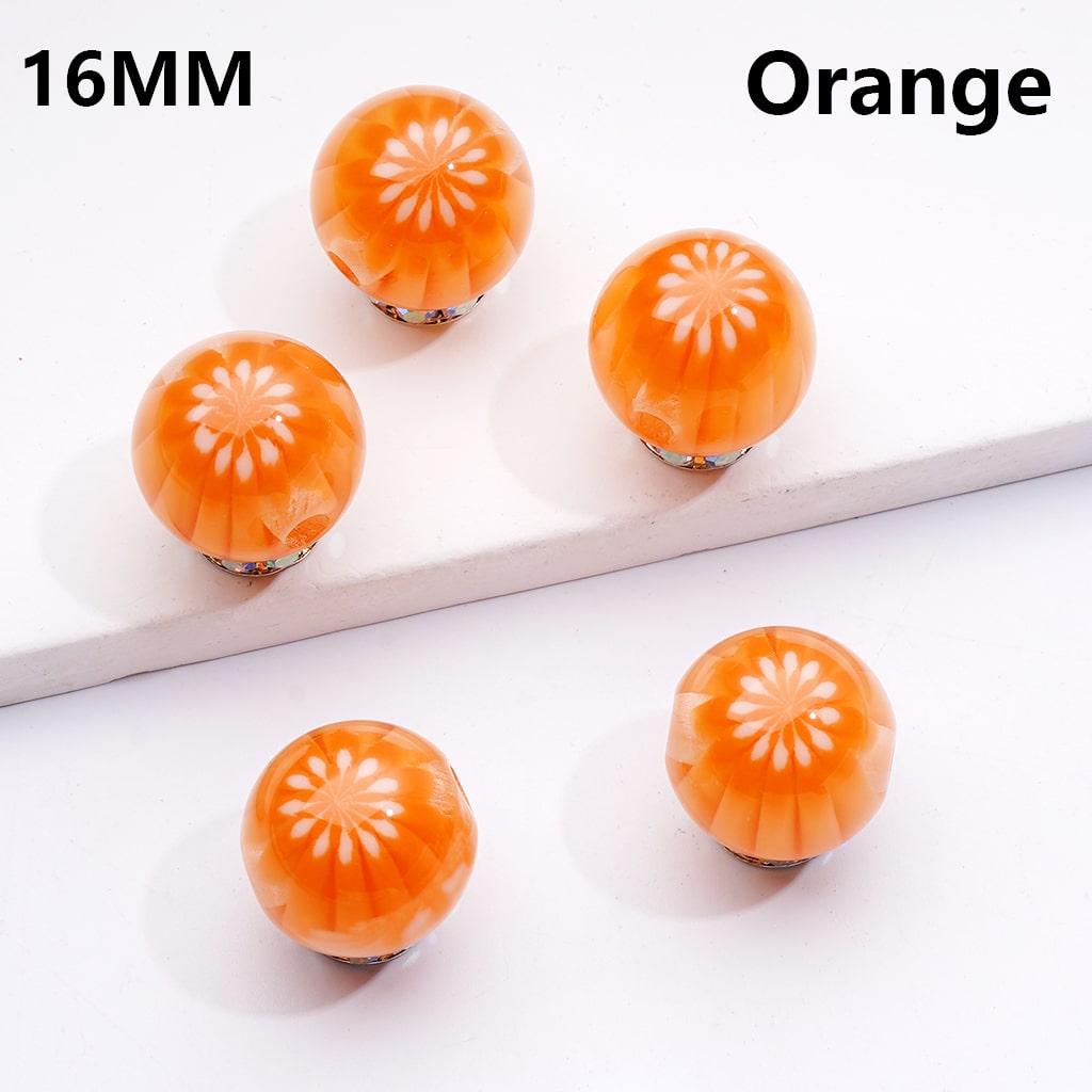 Chrysanthemum Stripe Round Beads Multi-Color Round 16MM Acrylic Beads (Single Color is only available for 200pcs(whole bag))