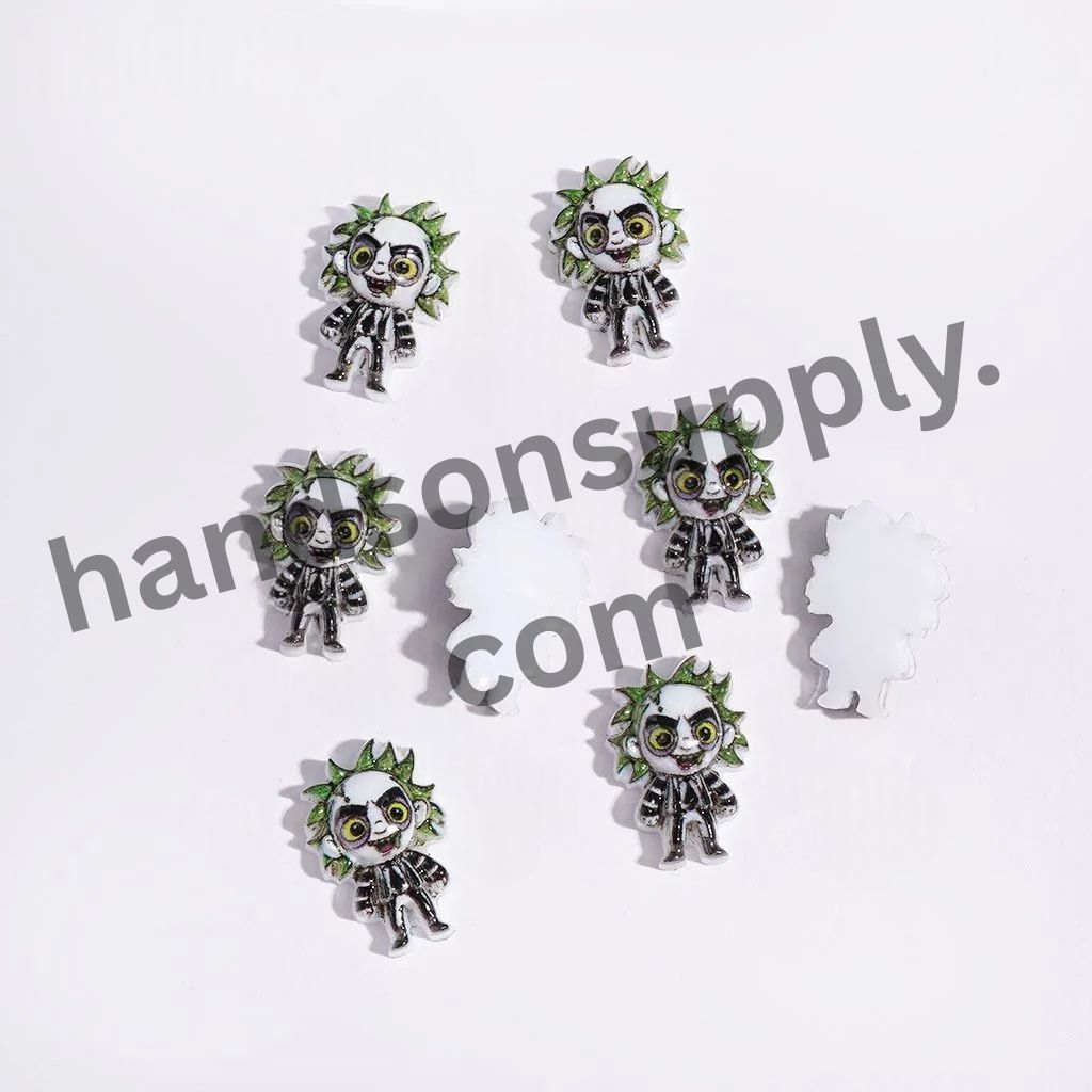 Trendy K-Pop Boy Group Portrait Design Bowtie Hollow Wreaths with Character Printed Round Acrylic Beads, Multi-Color Random Mix (Please Read Description)]