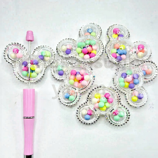 Clear Hollow Mouse Head Shape 51×42MM AB Rhinestone Chain Acrylic Beads