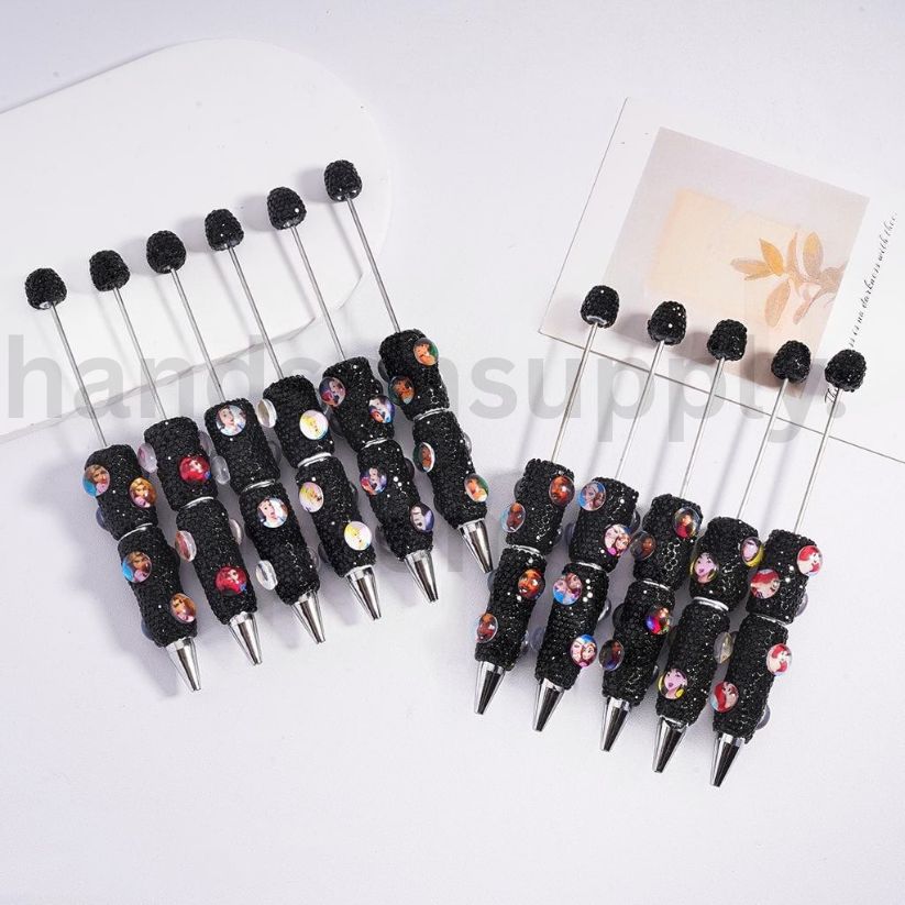 Royal Princess Glam Beadable Clay Pen with Black & AB Rhinestones Random Mix
