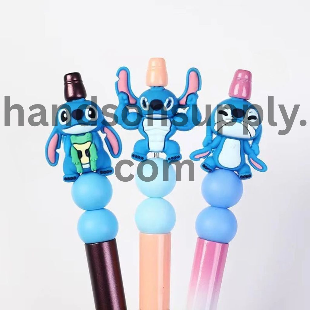 3D Cute Blue Monster Character Series Silicone Focal Beads