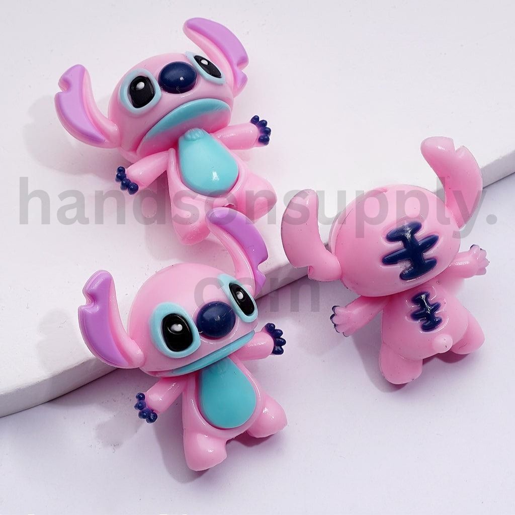 Mini Stitch-Inspired in Blue, Purple & Pink Soft PVC Rubber Beads Around 32*31MM
