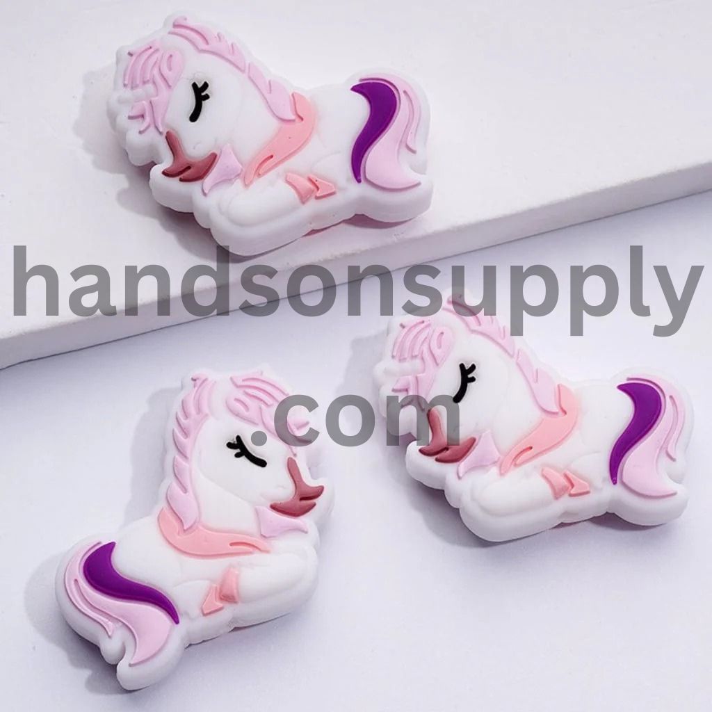 Cute Mini Pony Cartoon Silicone Focal Beads