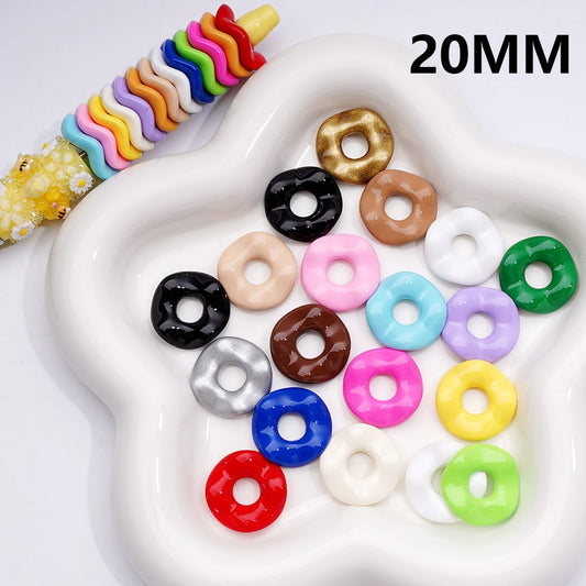 Wave Shape Spacer Acrylic Beads Large Hole Multicolor or Single Shade 20MM