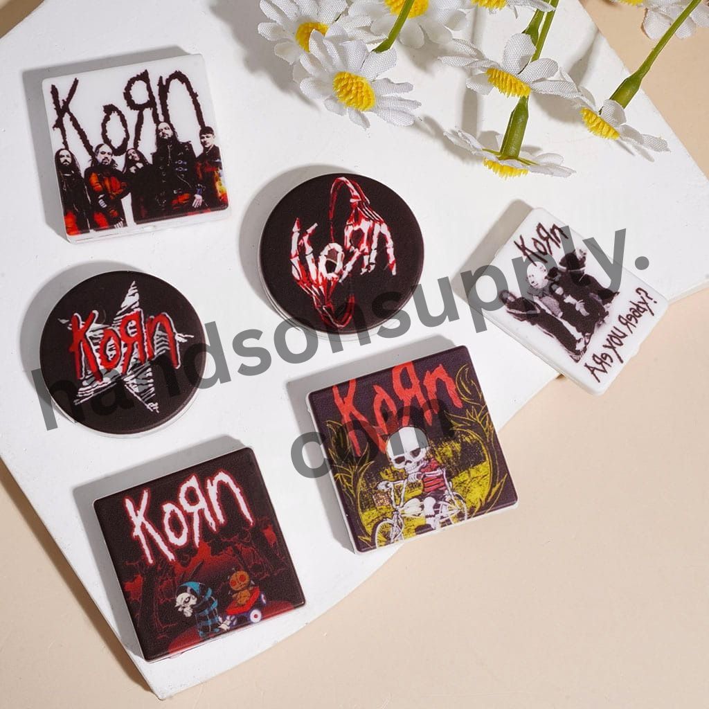 American Rock Band in Dark Series Halloween Theme Acrylic Beads, Assorted Shapes & Designs, Random Mix