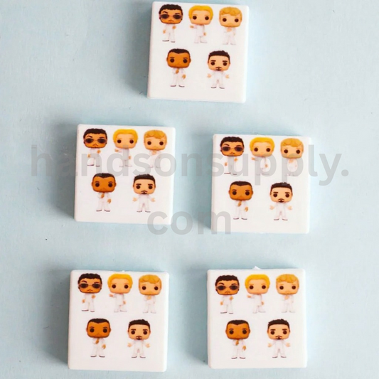 Boys Backstree Silicone Focal Beads, Random Mix