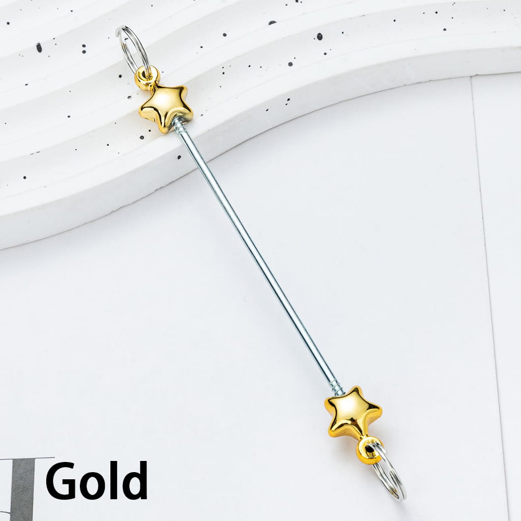 DIY Plastic Metallic Color Beadable Star Keychain Bars 10CM