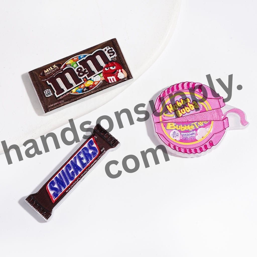Playful Candy Packaging Bag Acrylic Beads, Assorted Designs, Random Mix