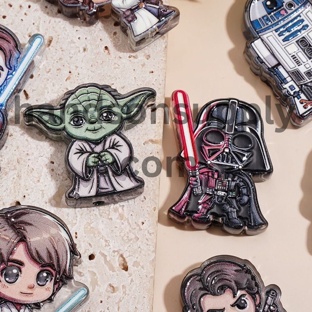 Classic Space Saga Adventure Warrior Character Series Acrylic Beads Random Mix