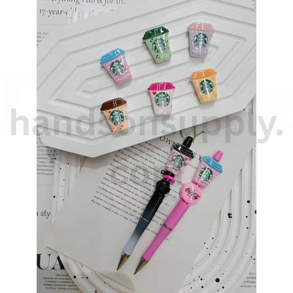 Coffee-Inspired Coffee Cup Design 30*26MM Colorful Acrylic Beads