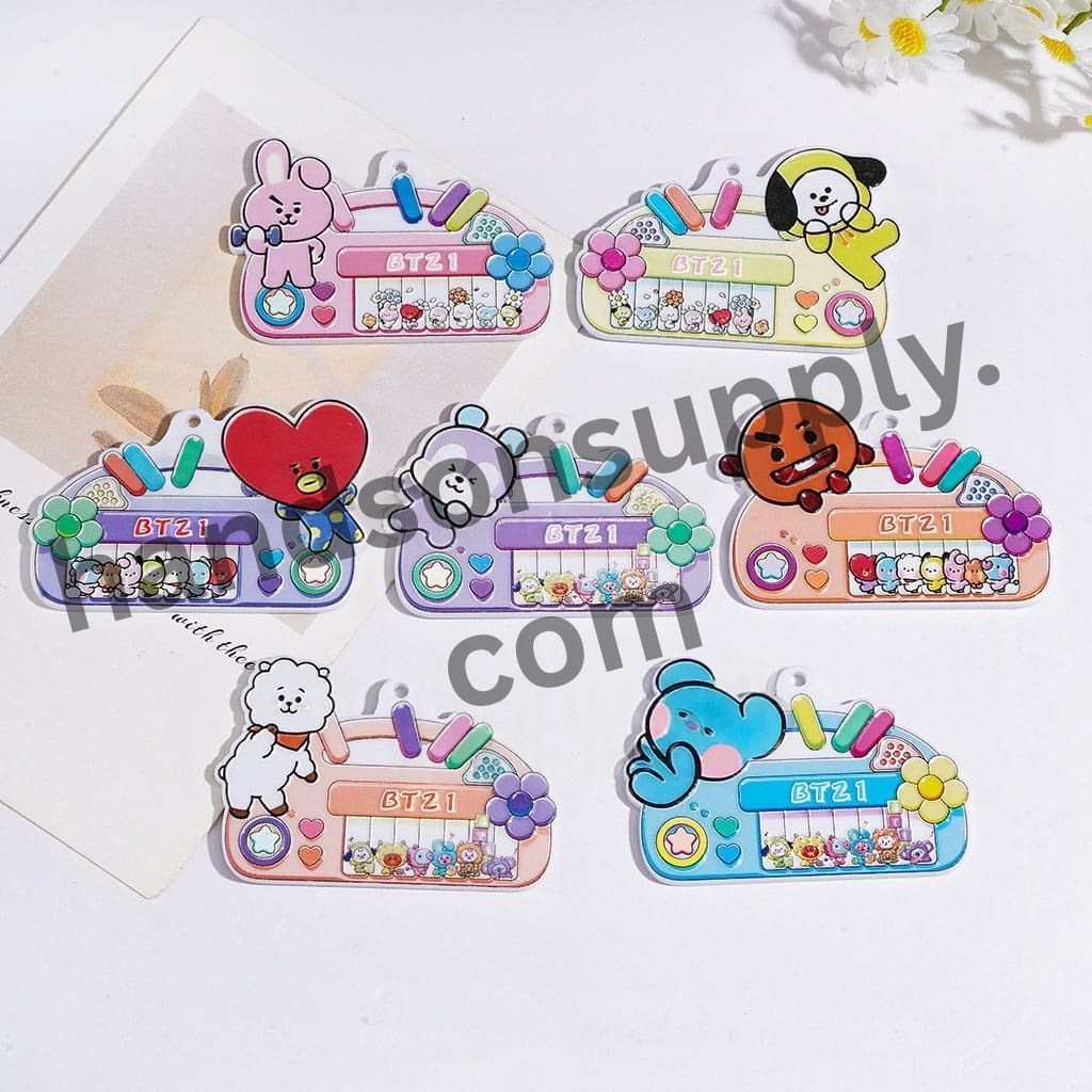 Korea Boy Group Animal Character Series, with Electronic Keyboard, Music-Themed, Acrylic Pendants, Random Mix