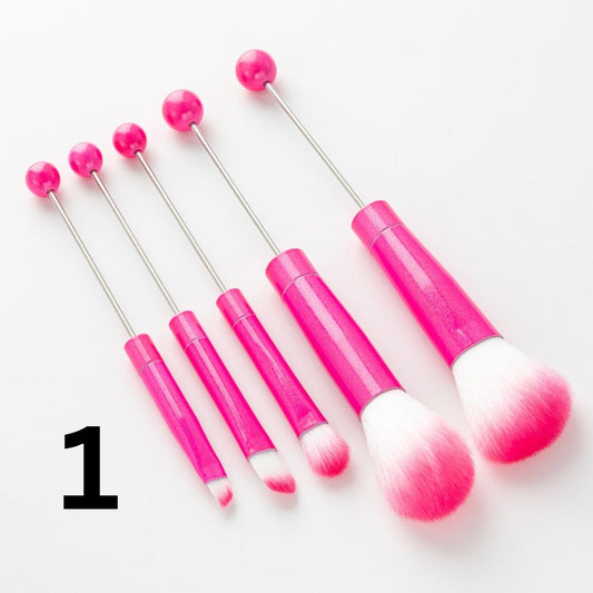 Beaded Make Up Brush Solid And Ombre Color Beadable Makeup Brushes (1 Set = 5 pieces)