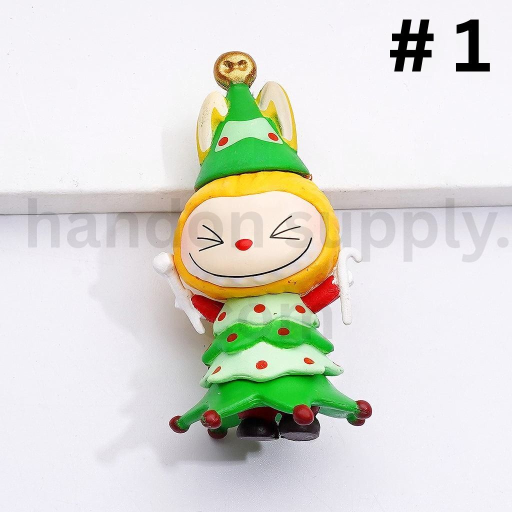 Cute Labub Christmas Figures Po Mar Style Blind Box Charms Approx. 40×20MM No Hole