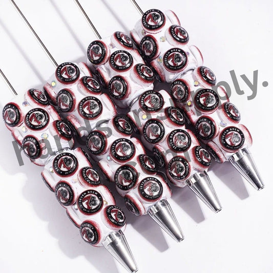 Adorable Café Coffee Style with “7B” Text & Sparkling AB Rhinestone Beadable Clay Pens