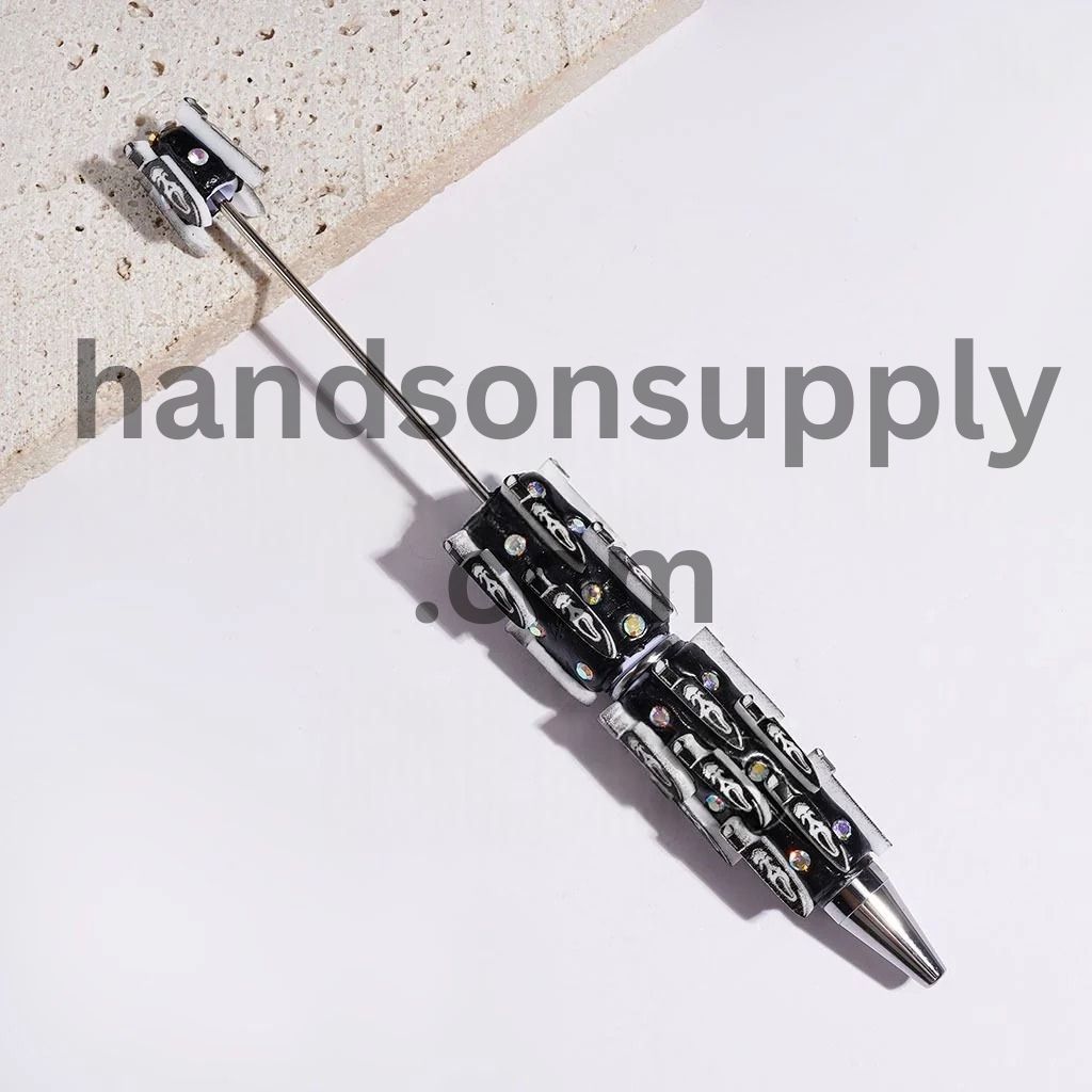 Spooky Horror Character with Knife, Red Liquid & AB Rhinestone Beadable Clay Pen