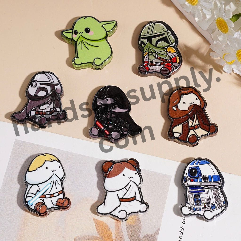 Cute Star Wars Space Saga Character Series, Acrylic Beads Random Mix