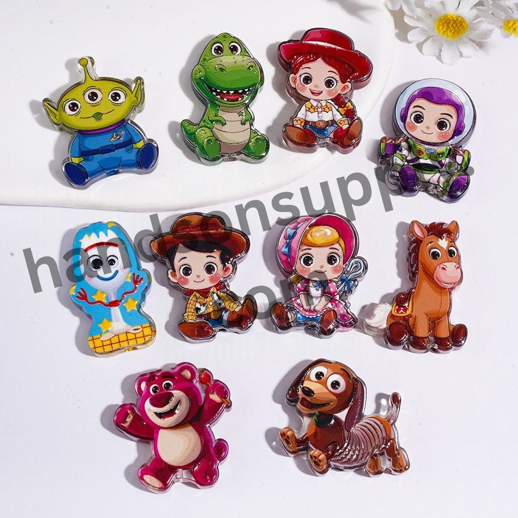 Mini Toy Adventure Cartoon Character Series Acrylic Beads, Random Mix