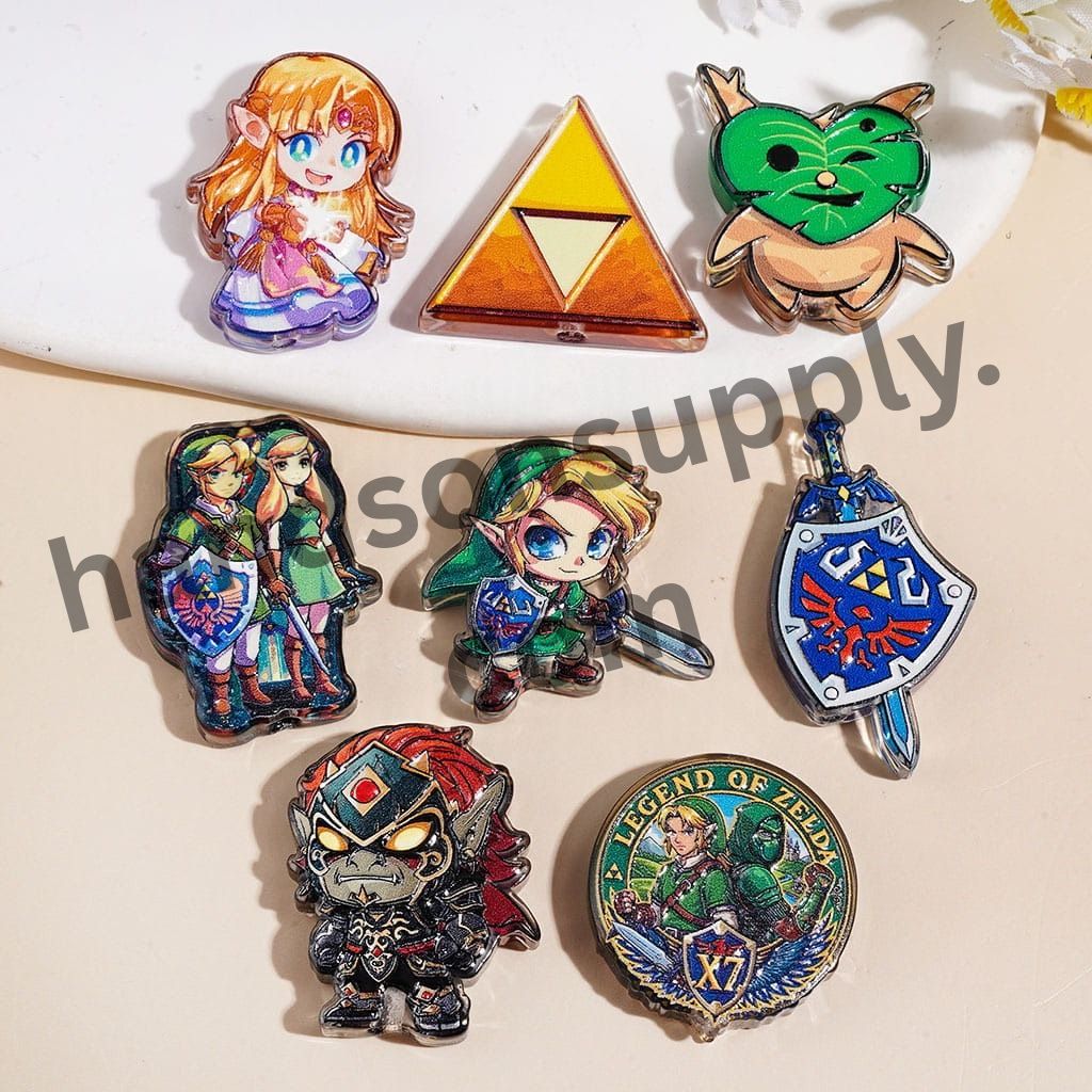 Mystical Elf Warrior Game Fantasy Adventure Character Semi-Clear Acrylic Beads, Variant Designs, Random Mix