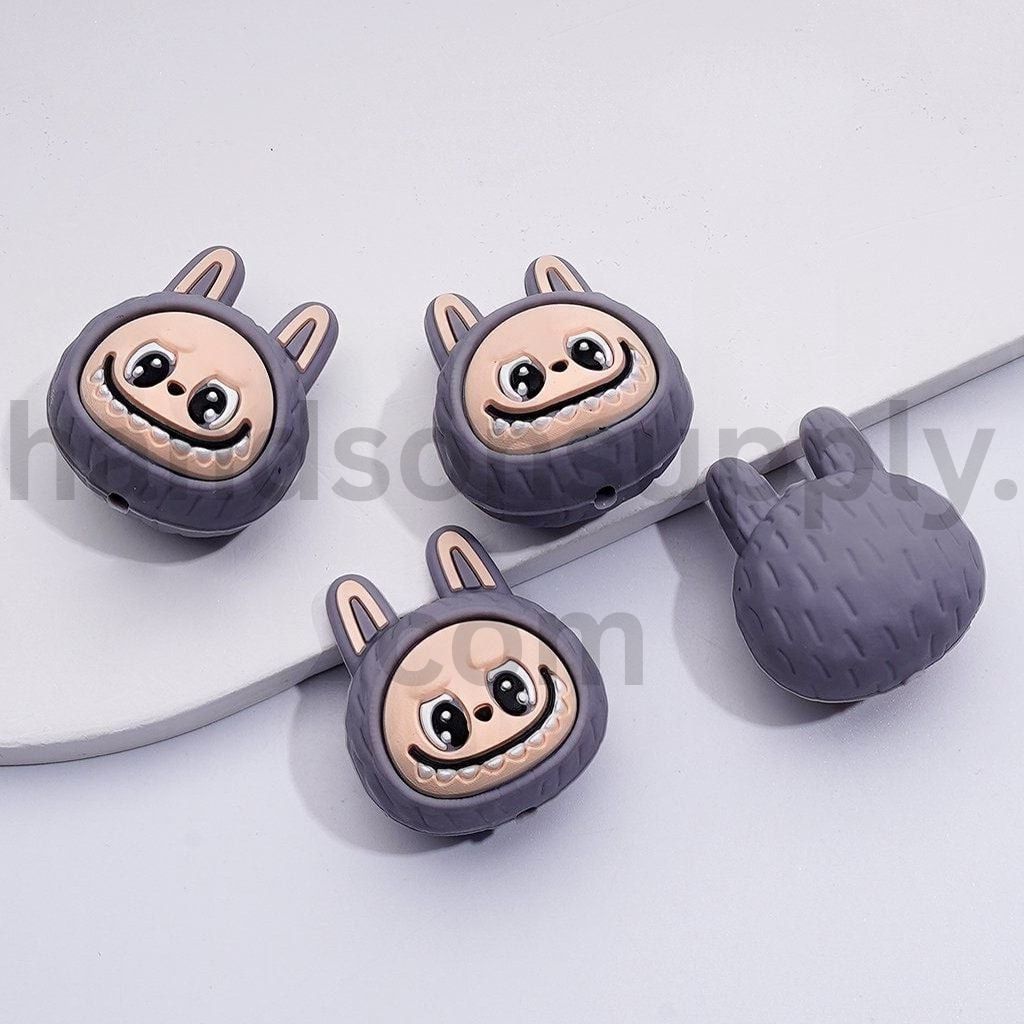 3D Cute Vivid Monster Doll Head Pop Mar Silicone Focal Beads