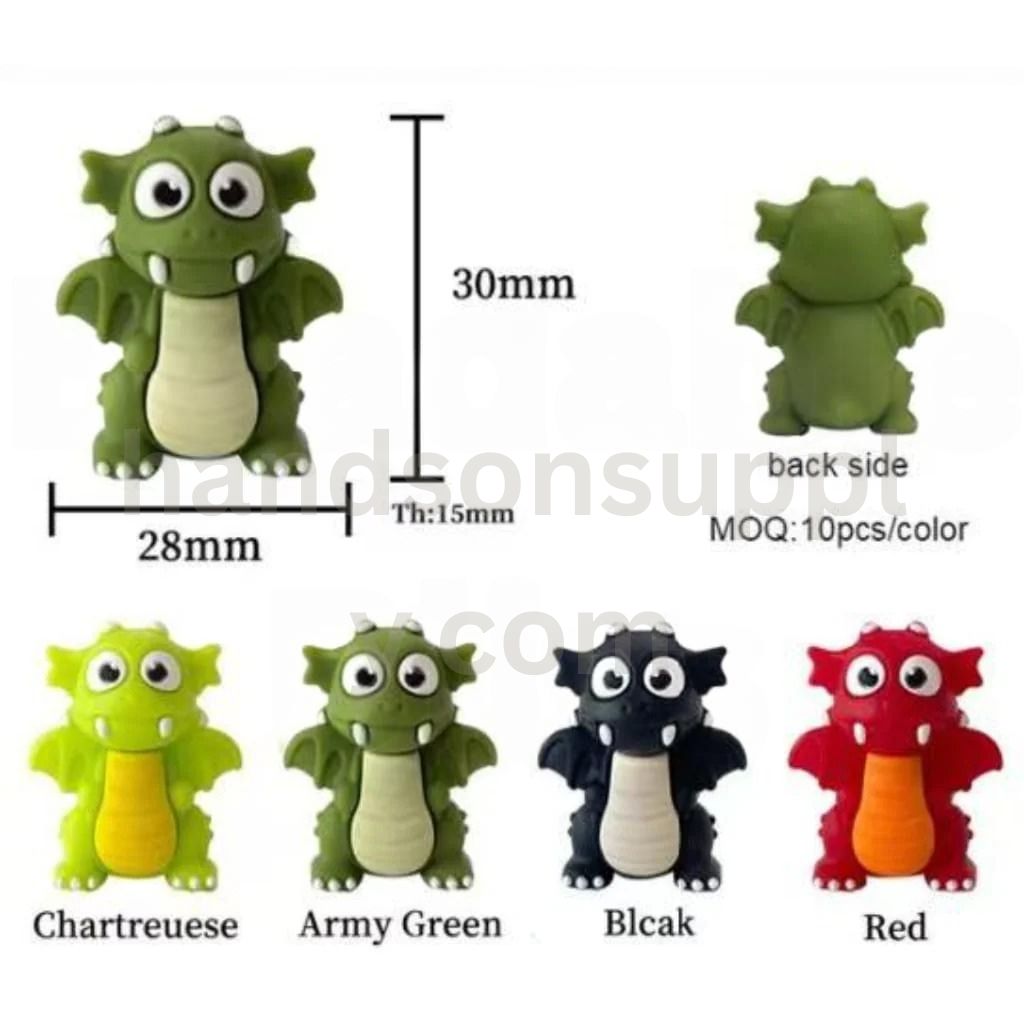 Multi-Color Cute 3D Dragons Monsters Silicone Focal Beads