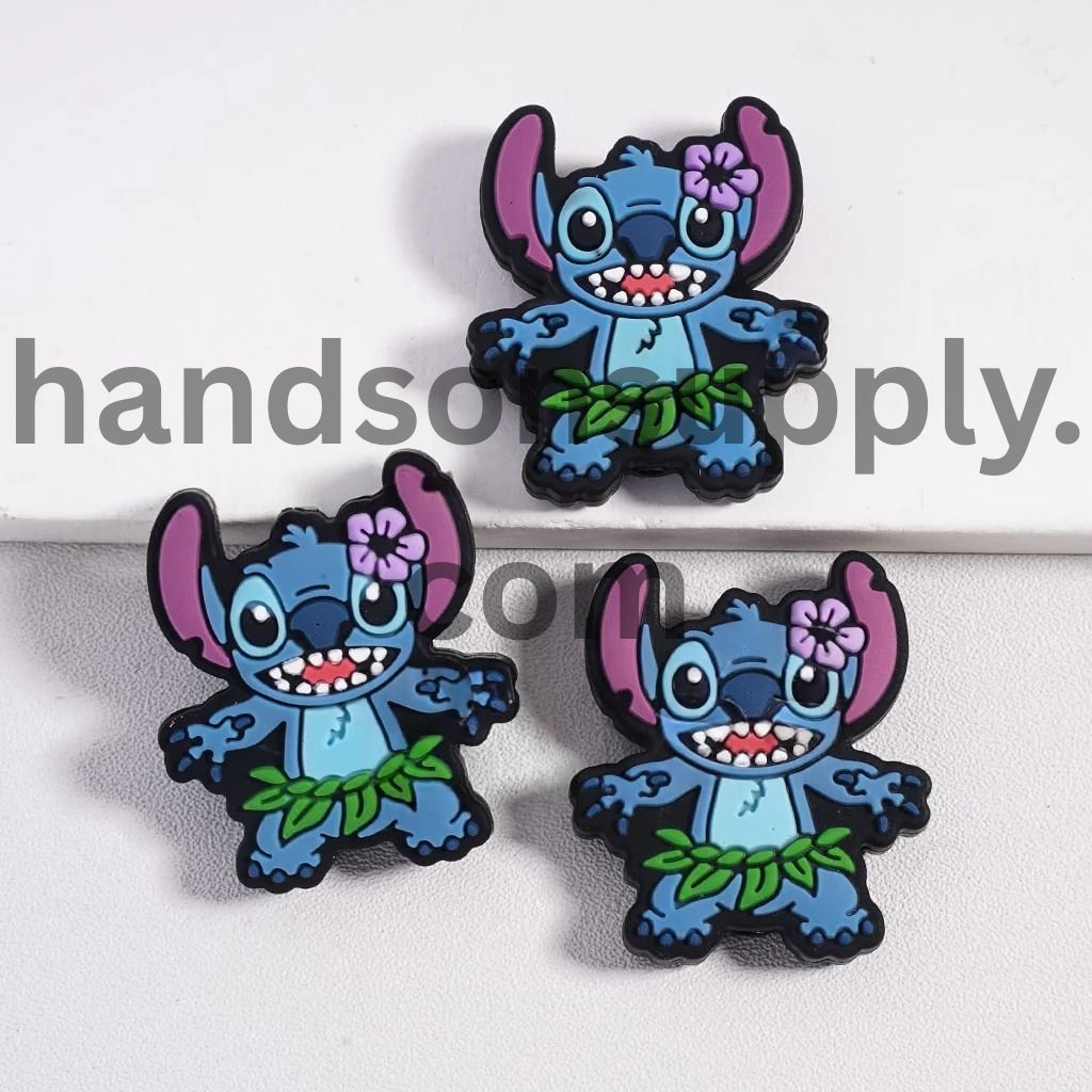 Lovely Blue Monster Character Series Silicone Focal Beads