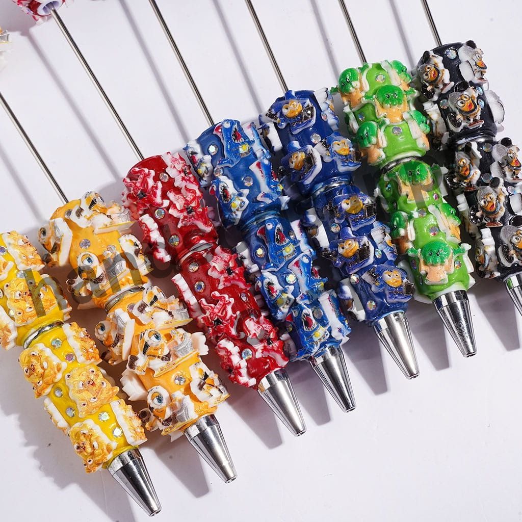 Cheerful Yellow Banana, Shark & Octopus Monster Character Beadable Clay Pens, Assorted Styles