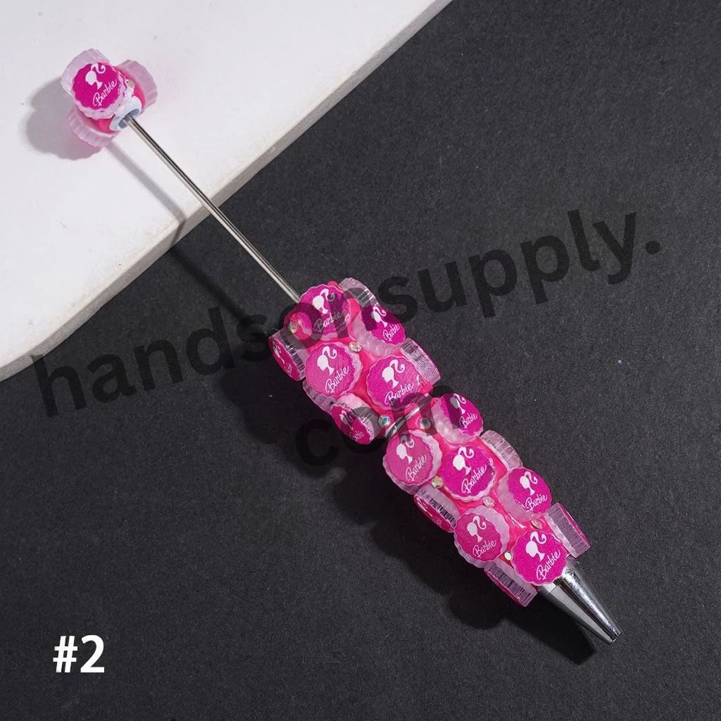 Glam Barbie Pink Fashion Doll with Bottle Cap Lid & AB Rhinestones Beadable Clay Pens