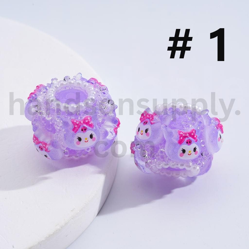 Cute Character Mix Kurom, Monster, Micke, Minni, Toy Bear Sugar Acrylic Beads Multi-Color Around 18*22MM