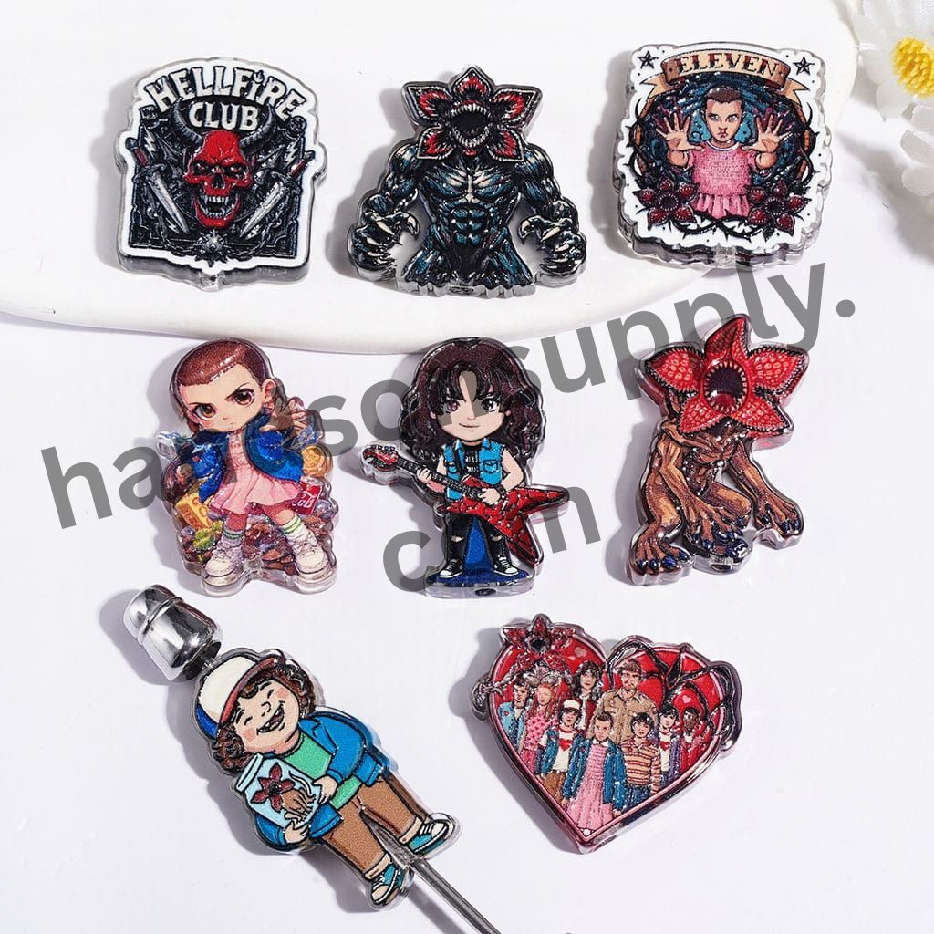 Strange World Character Series in Horror Style Acrylic Beads, Assorted Shapes, Random Mix