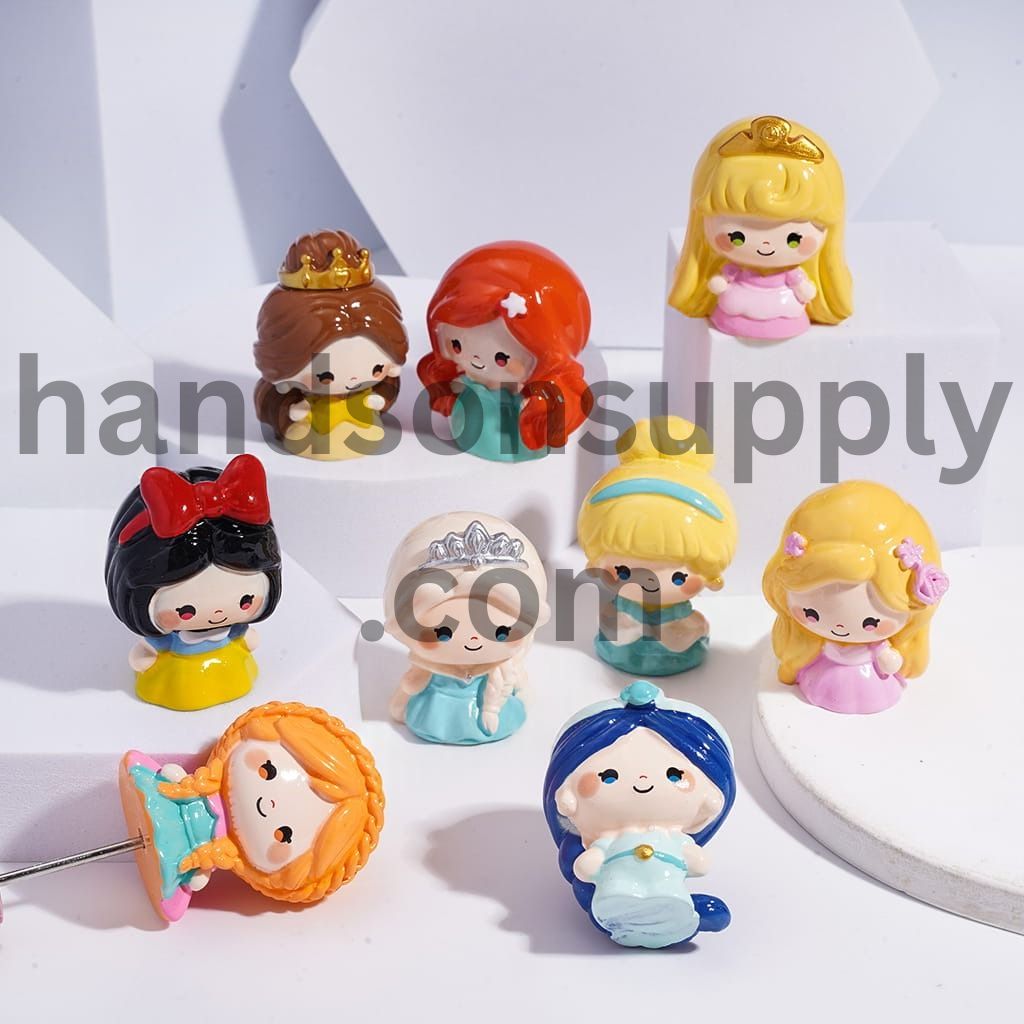 Princess Figurine for Pen Topper Acrylic Beads in Assorted Designs Random Mix (Size Varies Between 36 and 40 MM Depending on Figures)
