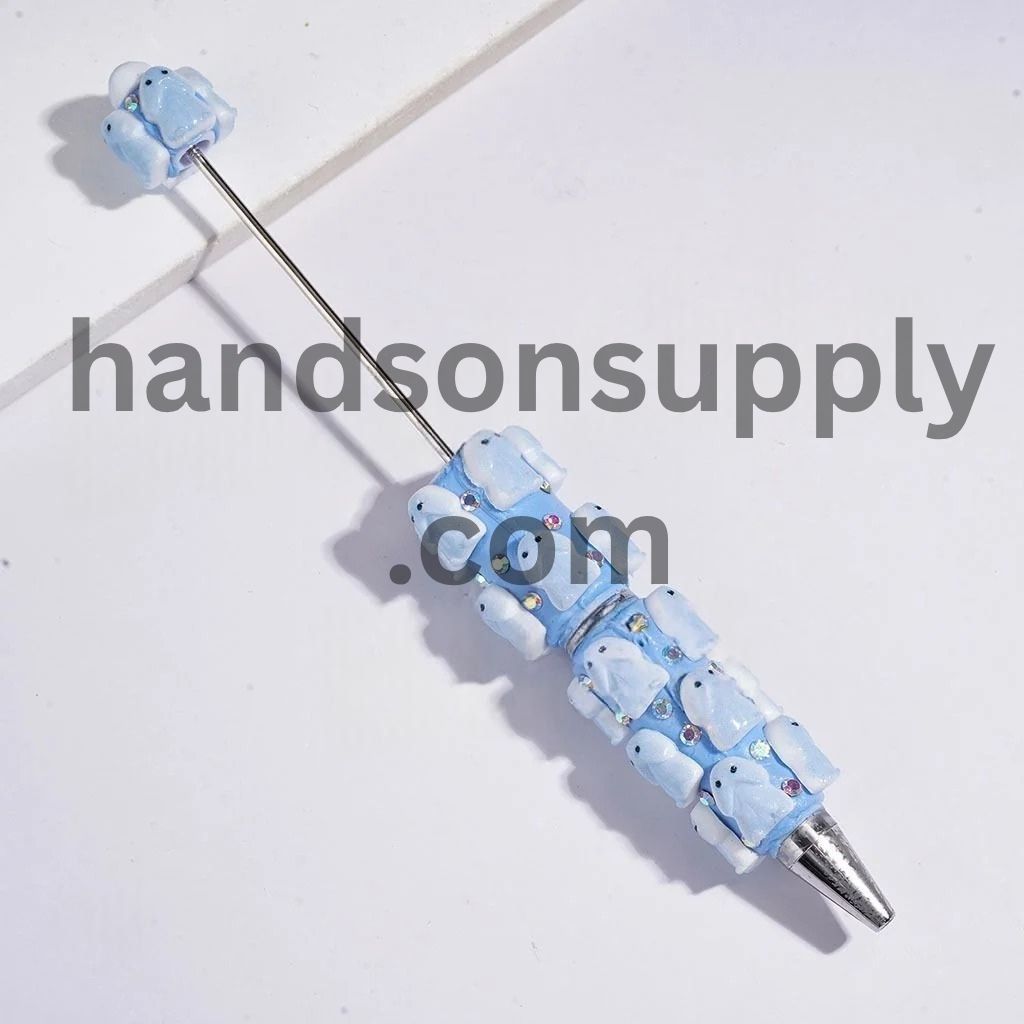 Stylish Man Exclusive Theme with Sparkling AB Rhinestone Beadable Clay Pens, Multicolor Random Mix