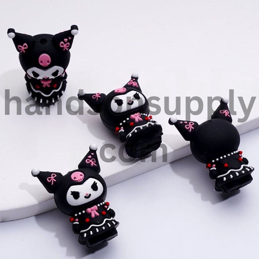 3D Mini Adorable Character Family Figurine Series Silicone Focal Beads