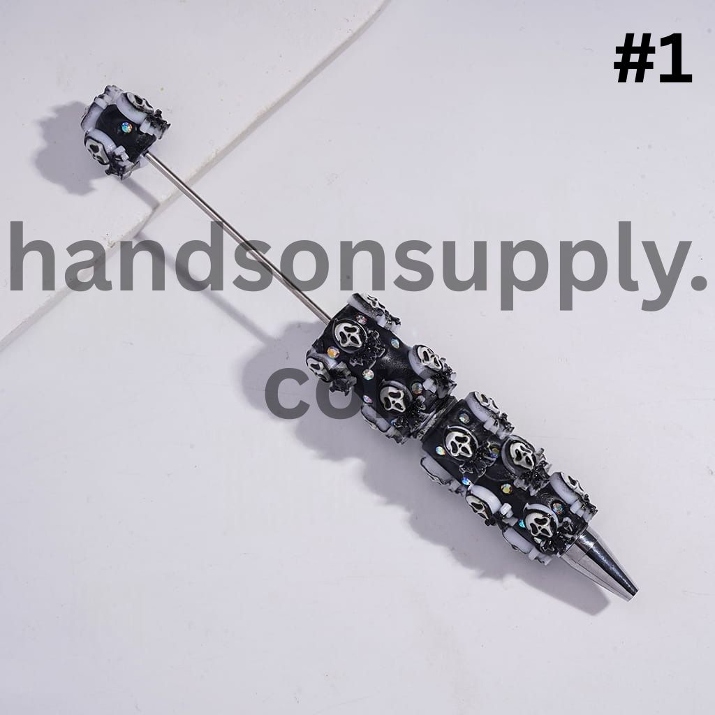Horror Character Series Dark Halloween Theme & AB Rhinestones Beadable Clay Pens