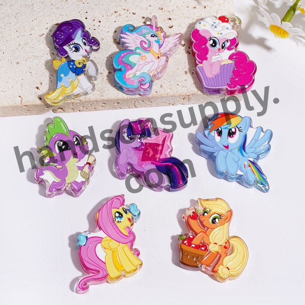 Unicorn Little Horse Theme, Acrylic Beads Random Mix