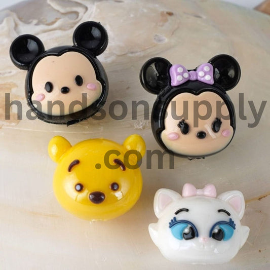 Adorable Mini Cute Magic Cartoon Girl and Boy Storyland Mouse Mari Cat Acrylic Beads Random Mix