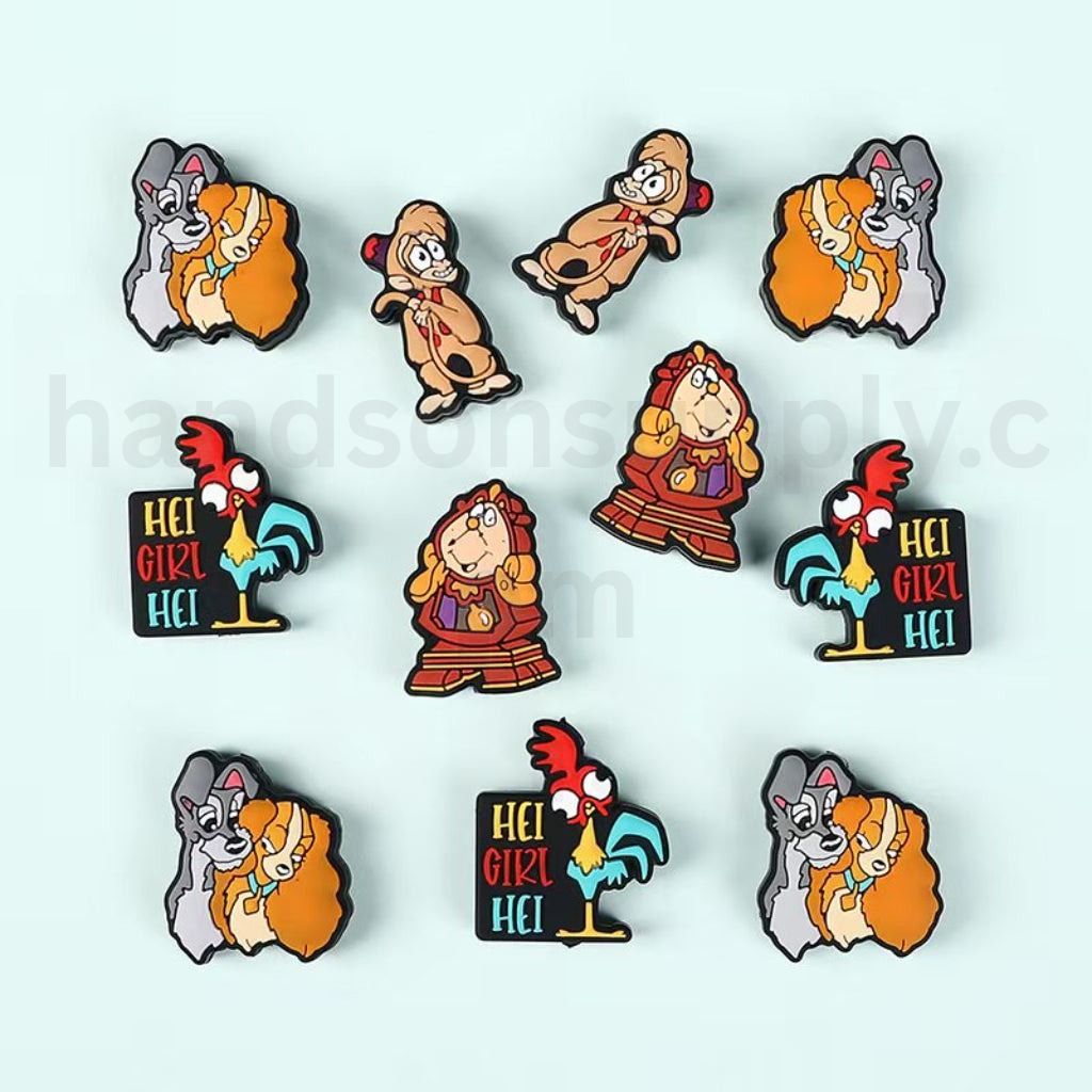 Cute Cartoon Cogswort Aladdi Ladd and the Tram Beaut and the Beas Silicone Focal Beads
