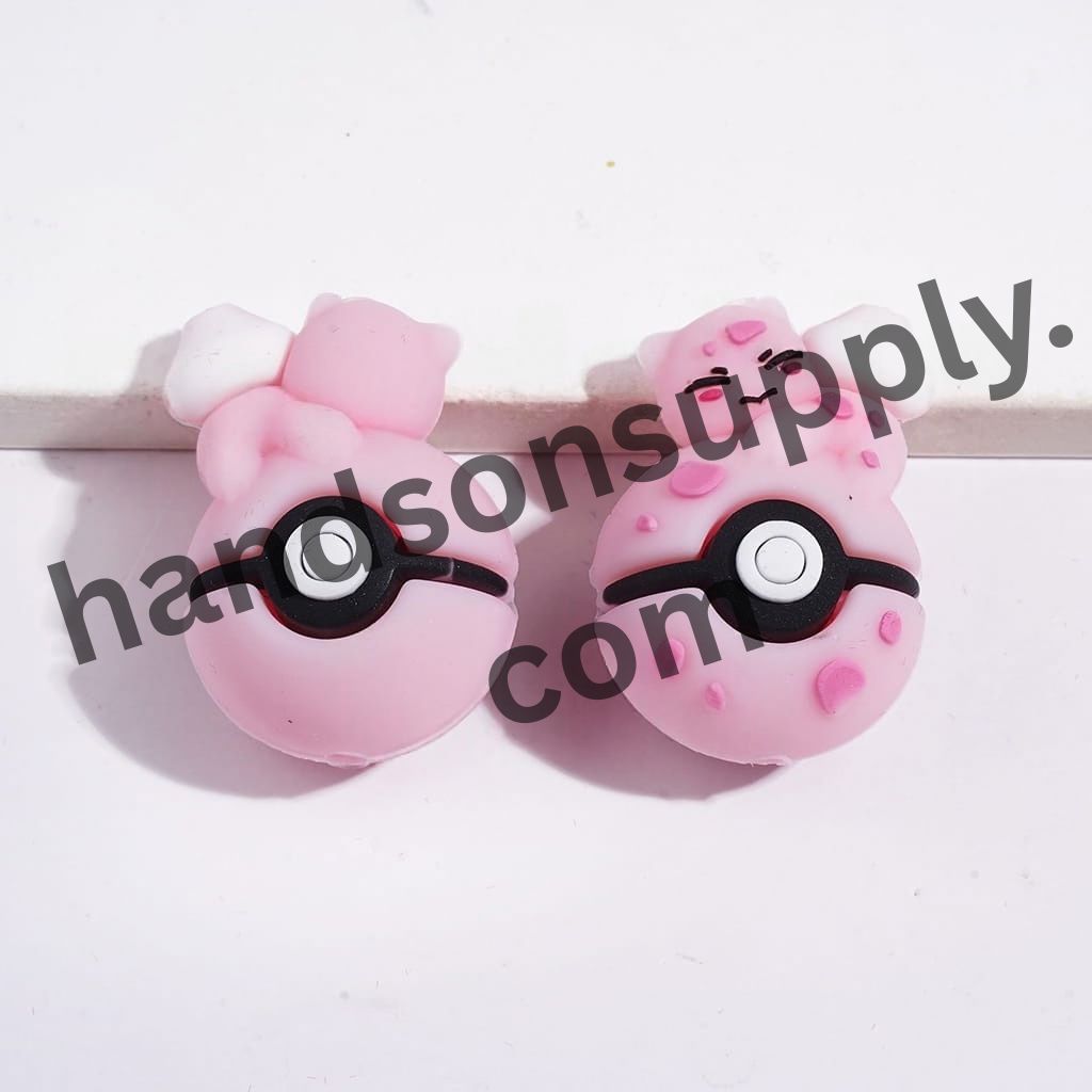 3D Mystical Spirit Cat Resting on Magic Ball Silicone Focal Beads, 20*30MM, Multi-Color