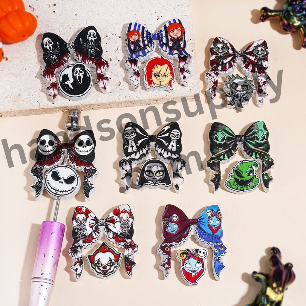 Halloween Horror Terrifying Character Series Acrylic Beads, Random Mix (Please Read Description)