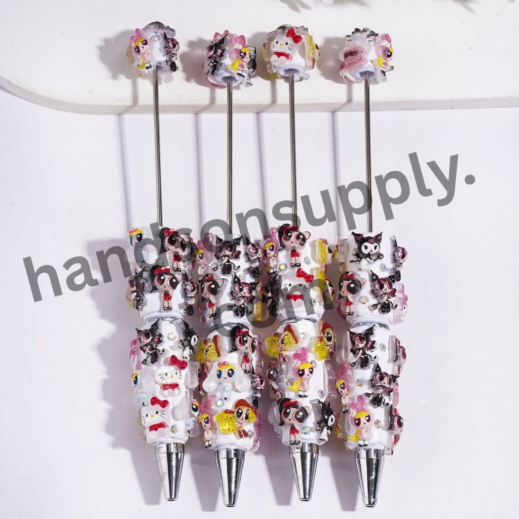 Cute Cartoon Adorable Character Brave Girl Police Beadable Clay Pens with AB Rhinestone
