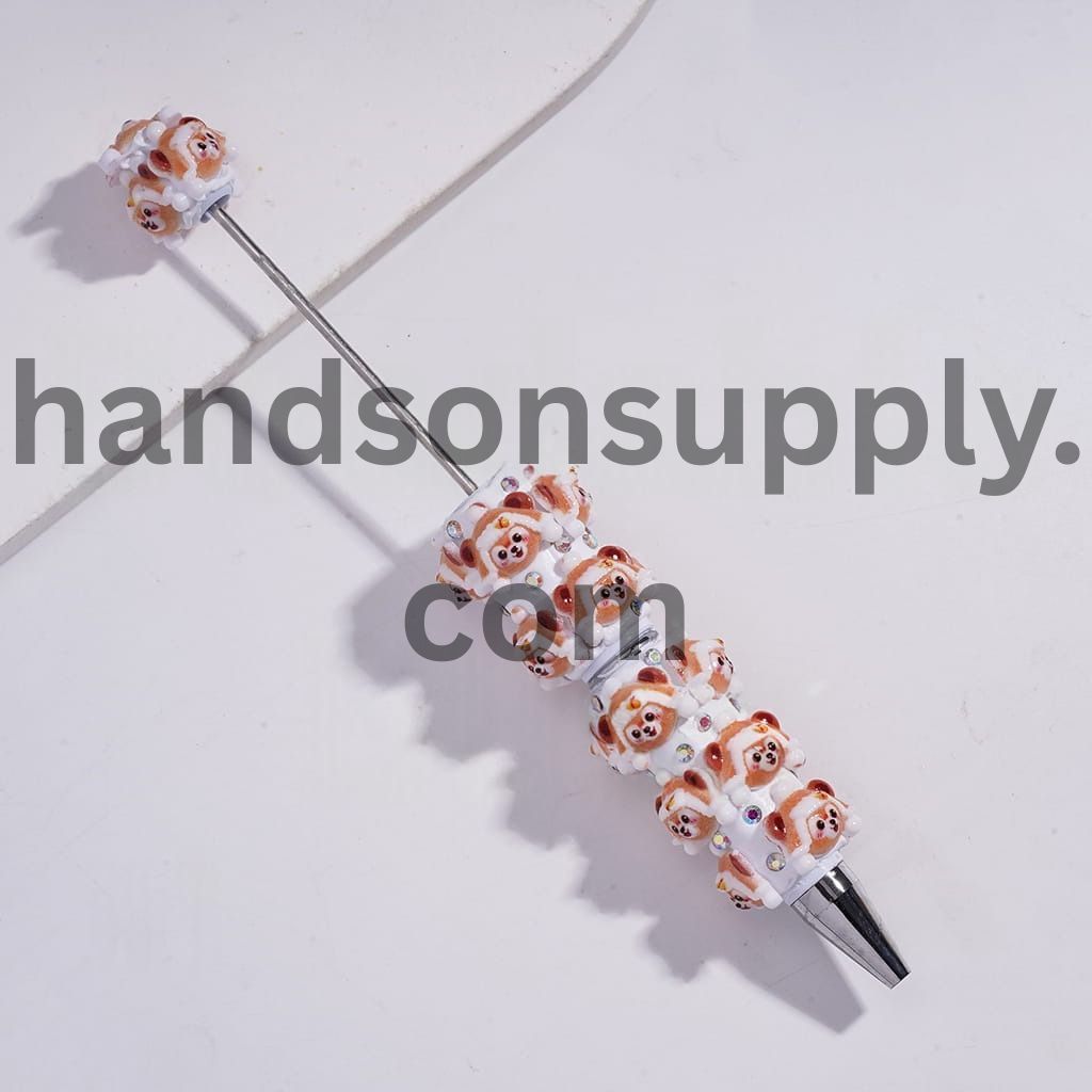 Cute Classic Animal Family Character Designs Series with Sparkling AB Rhinestones Beadable Clay Pens