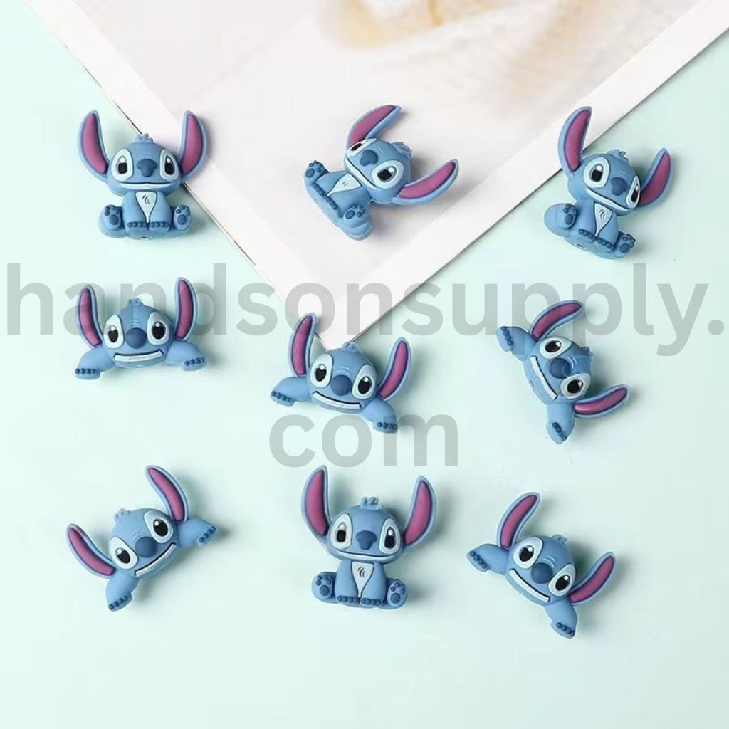 3D ChillBlue Monster Cartoon Character Charm Silicone Focal Bead
