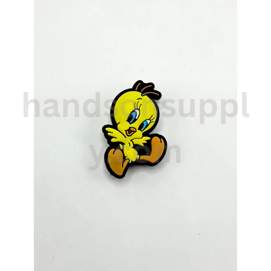 Yellow Cartoon Birdie with Tiny Wings Design Silicone Focal Beads