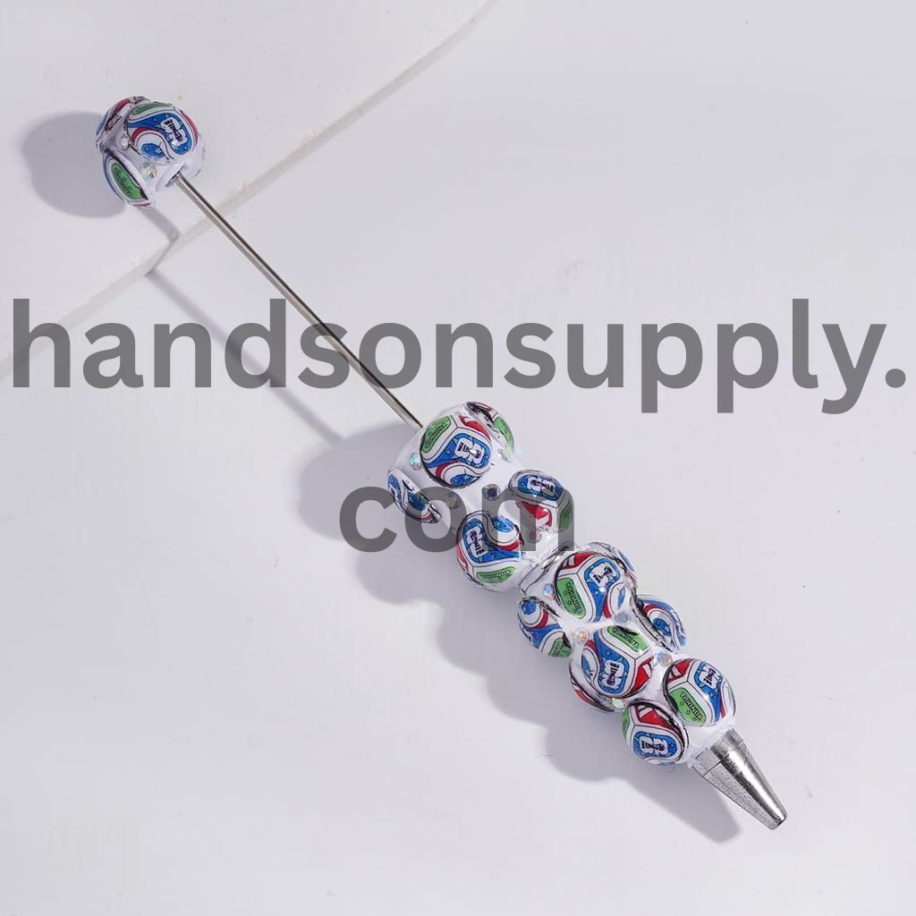 Football Lover Player Series with AB Rhinestones Beadable Clay Pens