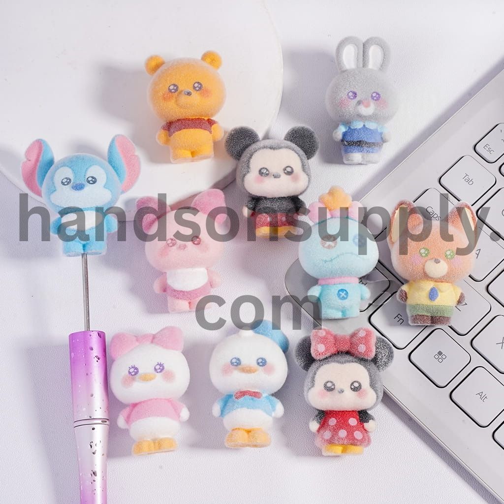 Classic Animation Character Figurine for Fluffy Acrylic Beads or Pen Topper 38*45MM Random mix