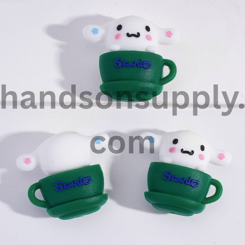 3D Adorable Coffee Cup Characters Series Silicone Focal Beads
