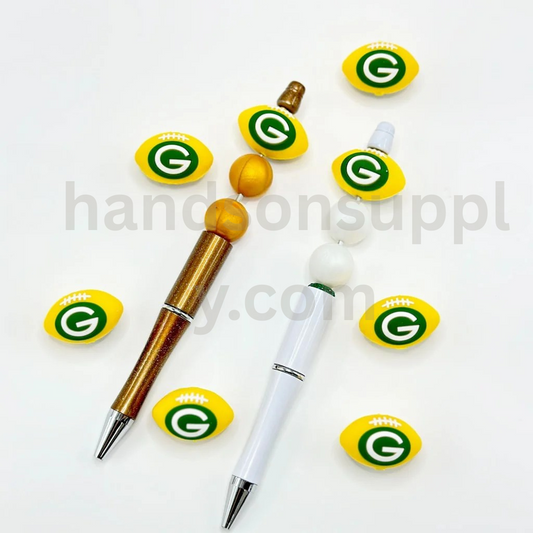 American Football Green 3D USA Ba Packe Sports Silicone Focal Beads